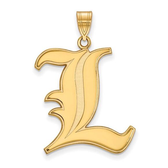 10k Yellow Gold U. of Louisville XL 'L' Pendant